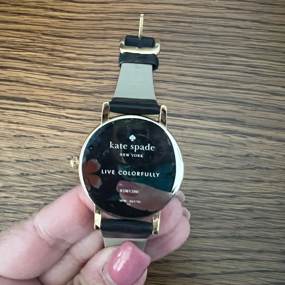 Kate Spade Gold and Black Watch with Silver Dial - Picture 2 of 5